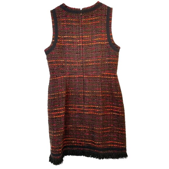 NWT Kate Spade NY So Foxy Metallic Tweed Sheath Dress Size 16 Fringe RY10400 $39 - Picture 4 of 9